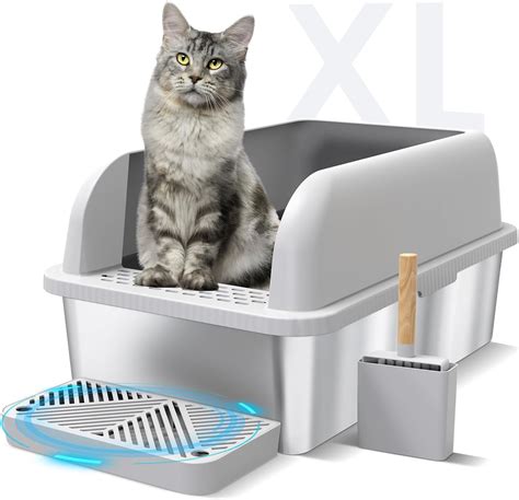 enclosed stainless steel cat litter box|extra large stainless steel cat litter box.